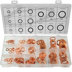 Geko 06660100 150 ks sada měděných podložek